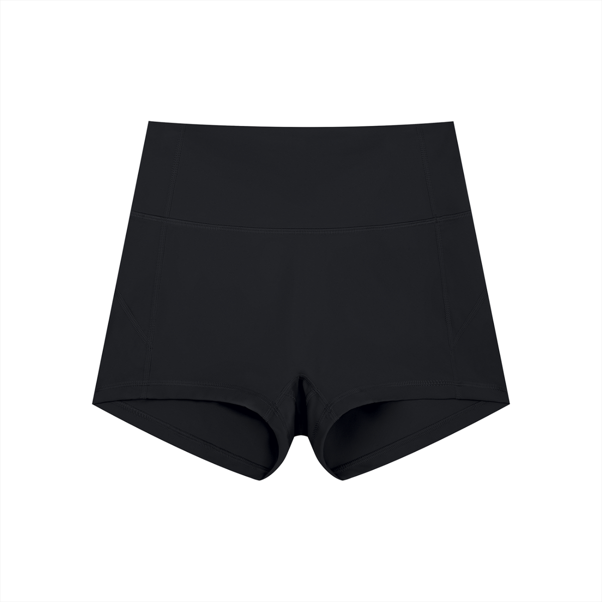 FORME IV high-waist yoga shorts in Black, front flat lay