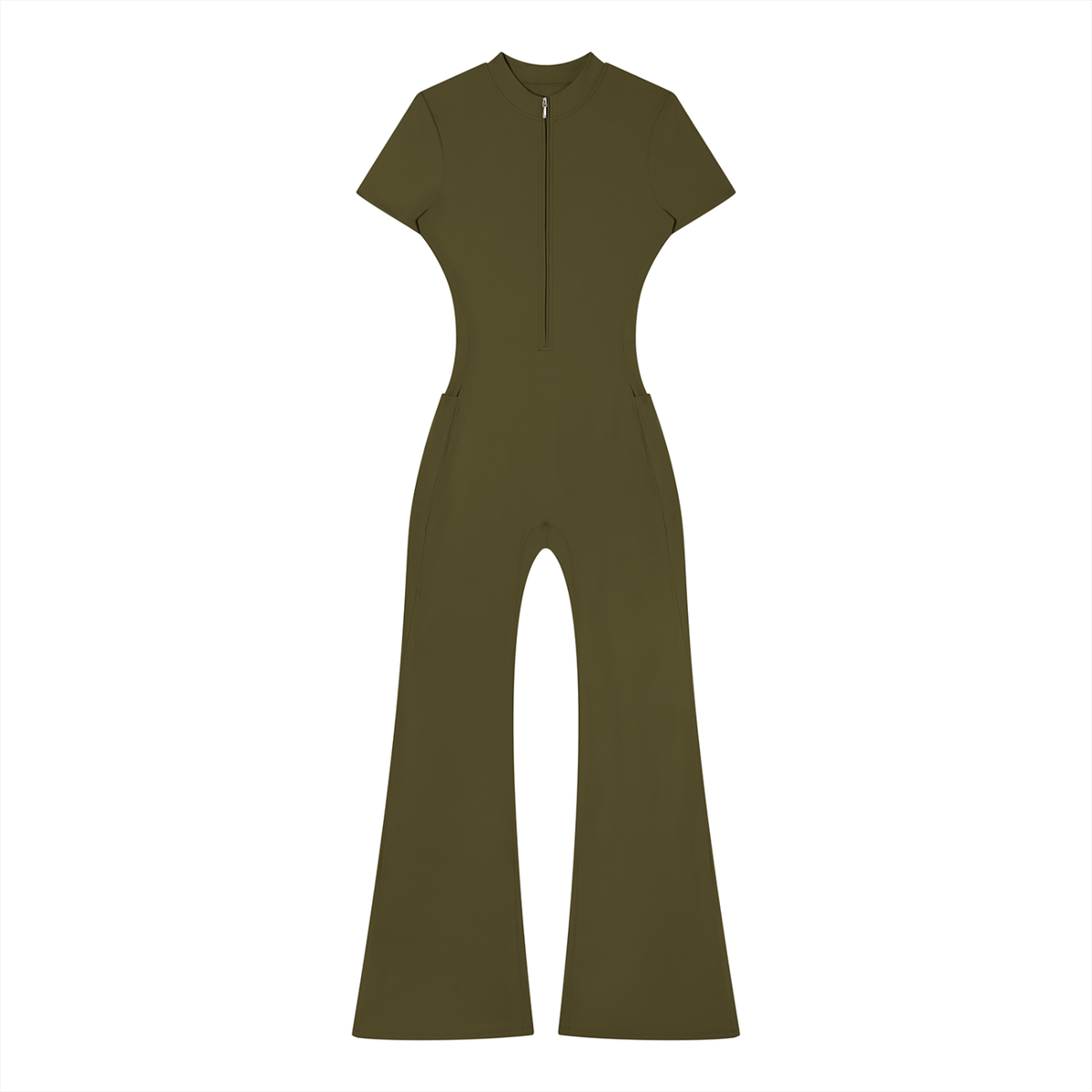 FORME IV - Women’s Tight Flared Leg Quarter-Zip Jumpsuit