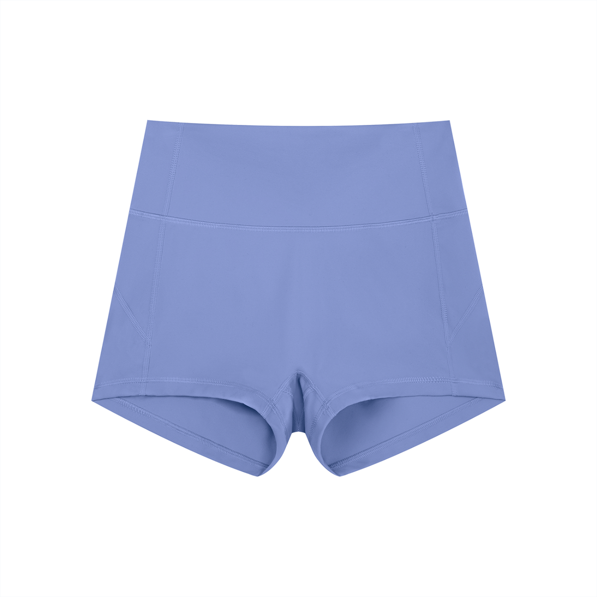 FORME IV high-waist yoga shorts in Purple, front flat lay