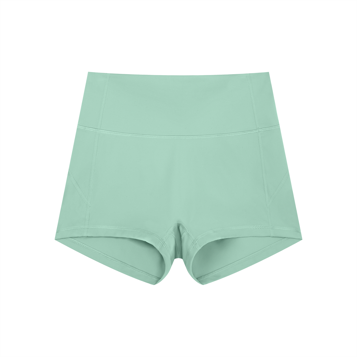 FORME IV high-waist yoga shorts in Green, front flat lay