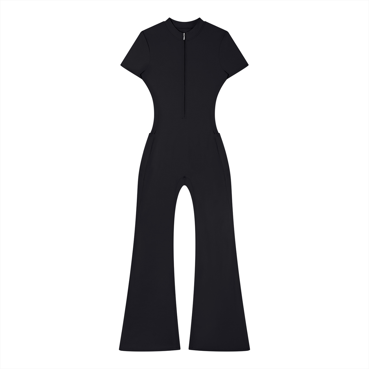 FORME IV - Women’s Tight Flared Leg Quarter-Zip Jumpsuit