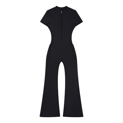 FORME IV - Women’s Tight Flared Leg Quarter-Zip Jumpsuit