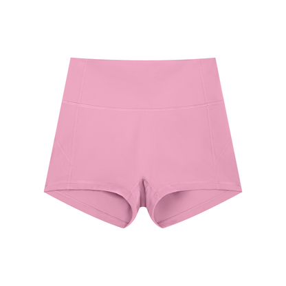 FORME IV high-waist yoga shorts in Pink, front flat lay