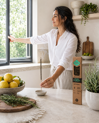 Mind Right resin incense in Ruda & Romero (Rue & Rosemary), lifestyle view