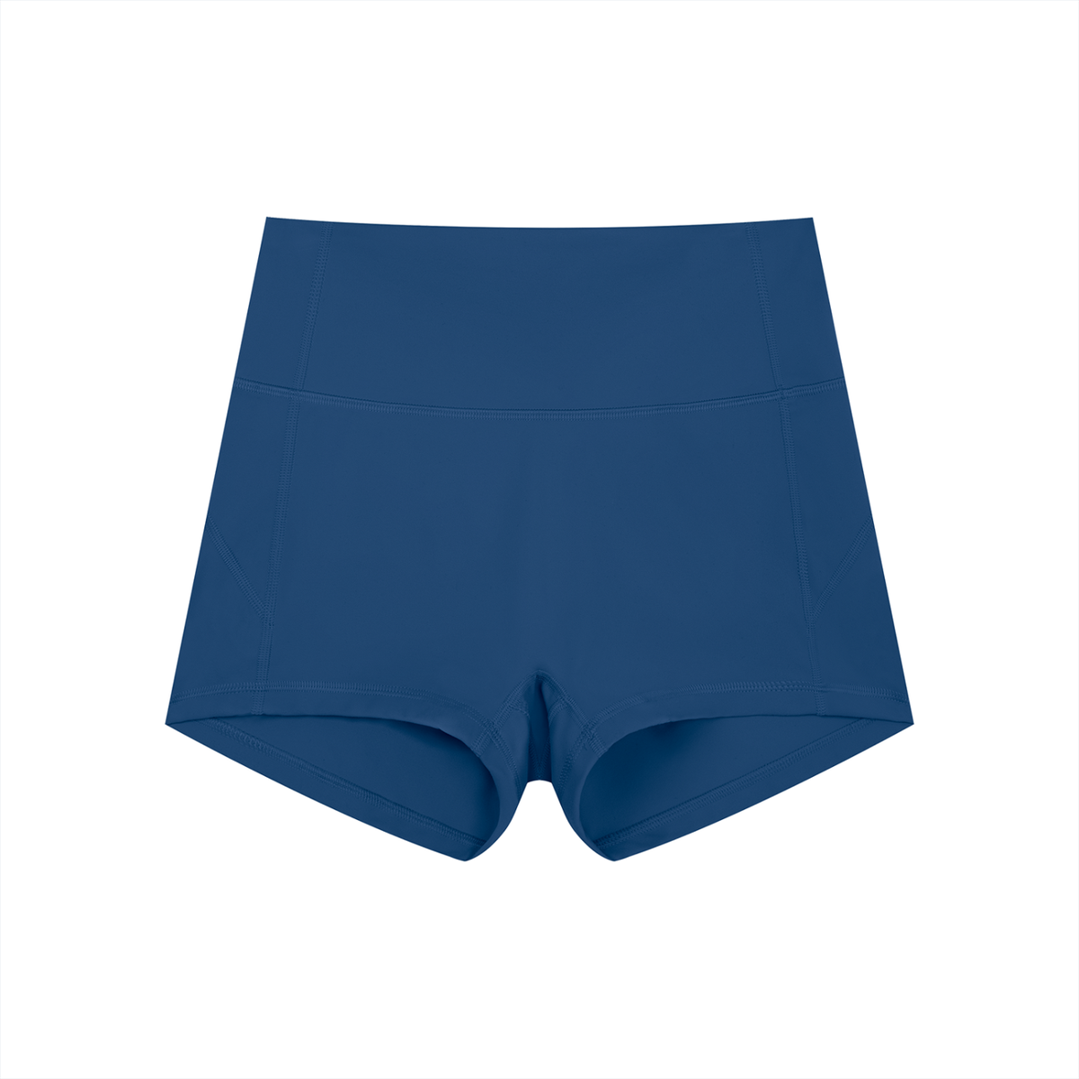 FORME IV high-waist yoga shorts in Blue, front flat lay