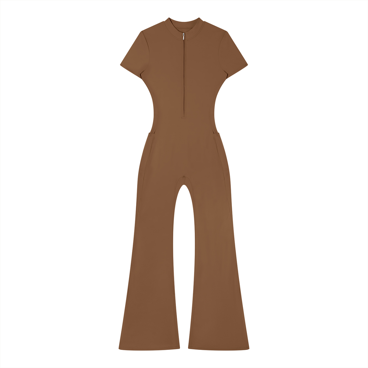 FORME IV - Women’s Tight Flared Leg Quarter-Zip Jumpsuit