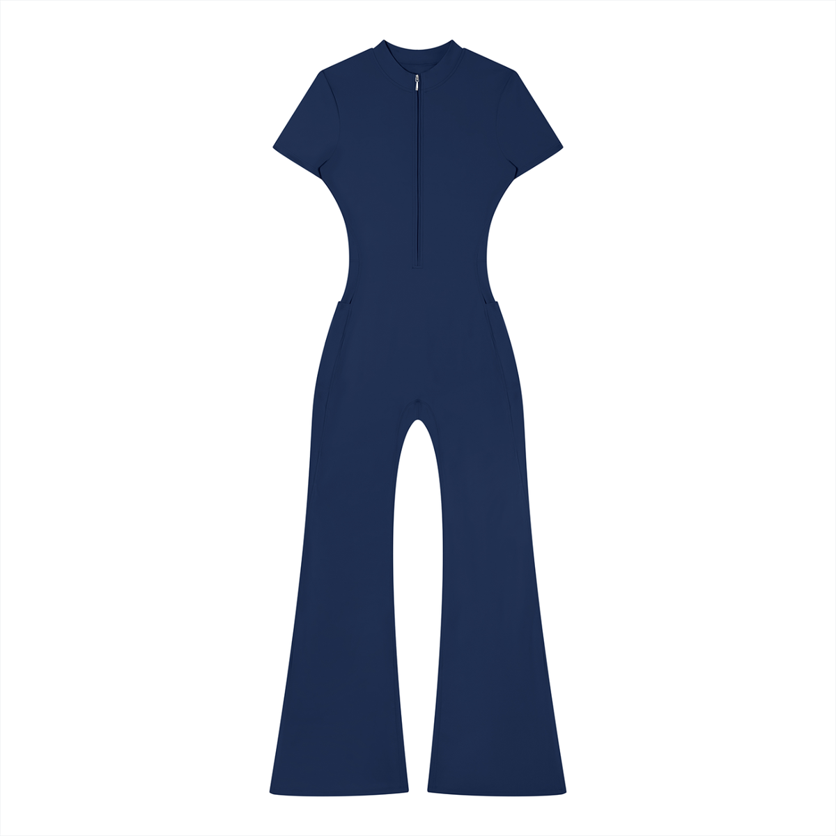 FORME IV - Women’s Tight Flared Leg Quarter-Zip Jumpsuit