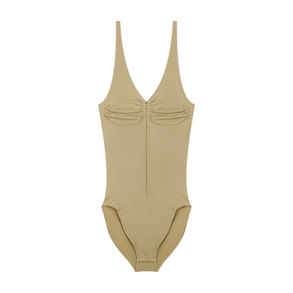 FORME IV - Women’s Full-Zip Ruched Bodysuit