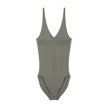 FORME IV - Women’s Full-Zip Ruched Bodysuit