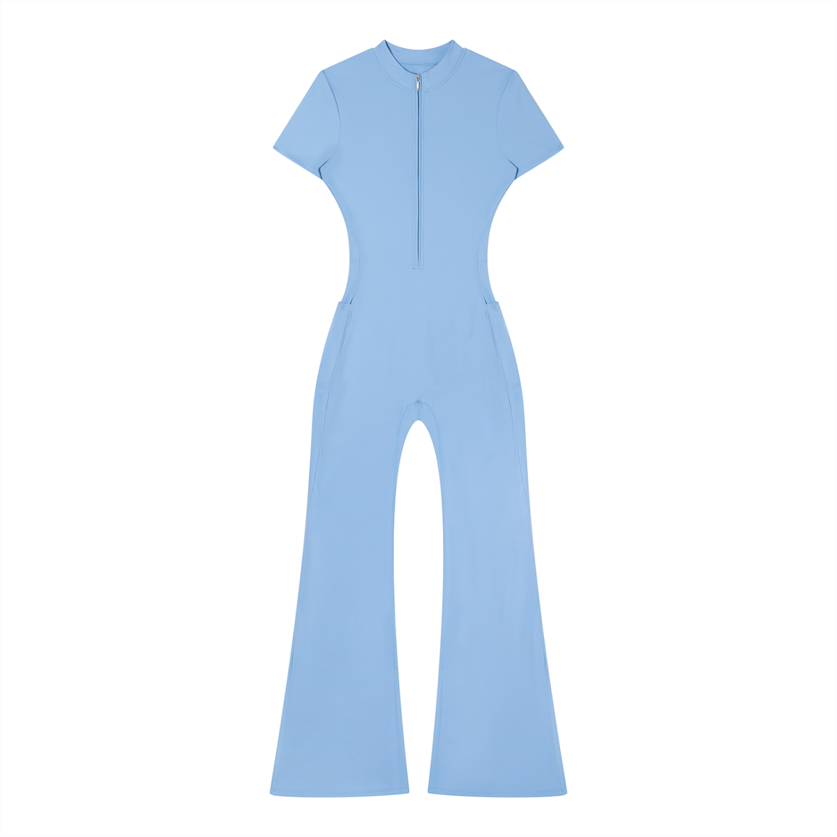 FORME IV - Women’s Tight Flared Leg Quarter-Zip Jumpsuit